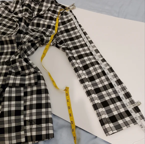 Rue 21 Plaid Print Black And White Long Sleeve Blazer Jacket Size M - Picture 6 of 9